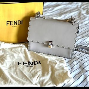 Calfskin Scalloped Fendi Kan I Bag - Medium